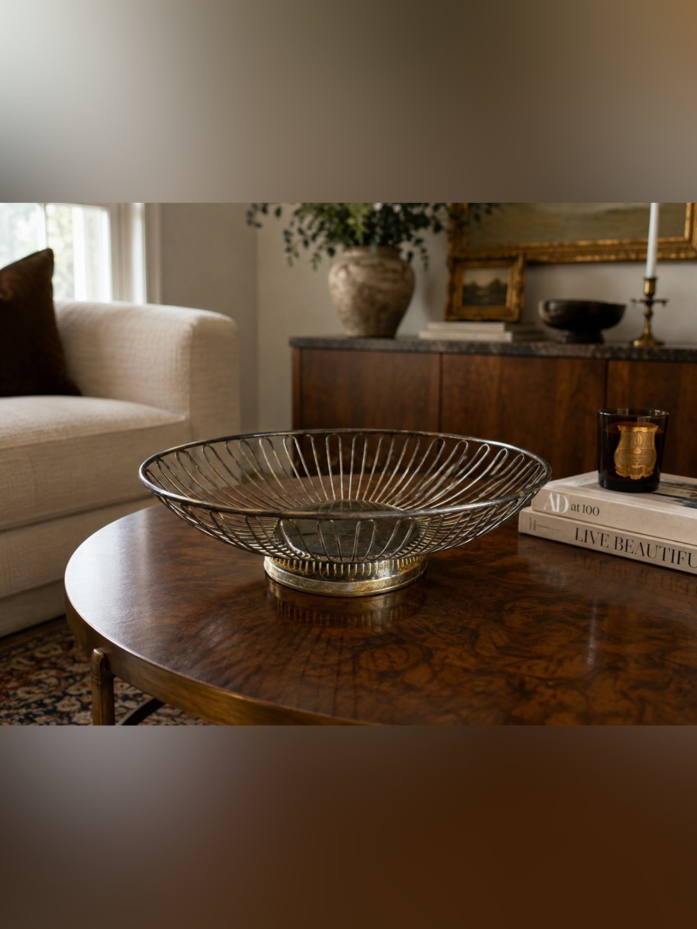 1970s Silver Plate Wire Bread Basket / Bowl